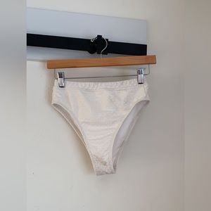 White knit polka dot swim bottoms